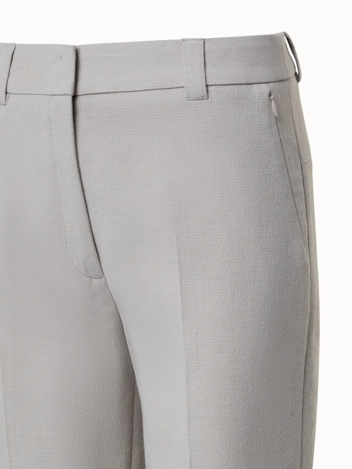 Cropped Tapered Cotton Silk Double-Face Pants