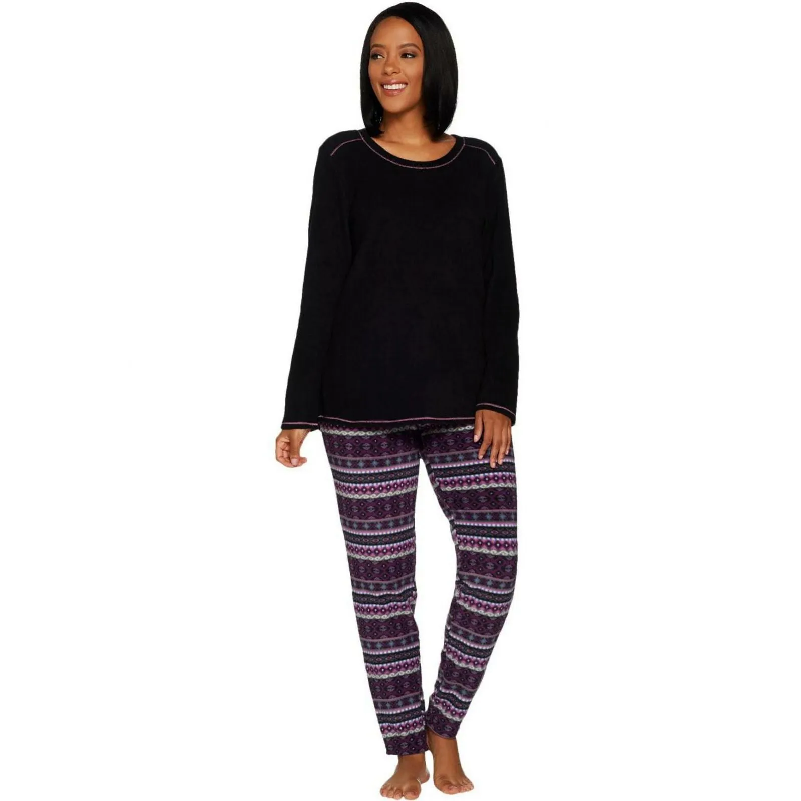 Cuddl Duds Petite Fleecewear Stretch Novelty Pajama Set