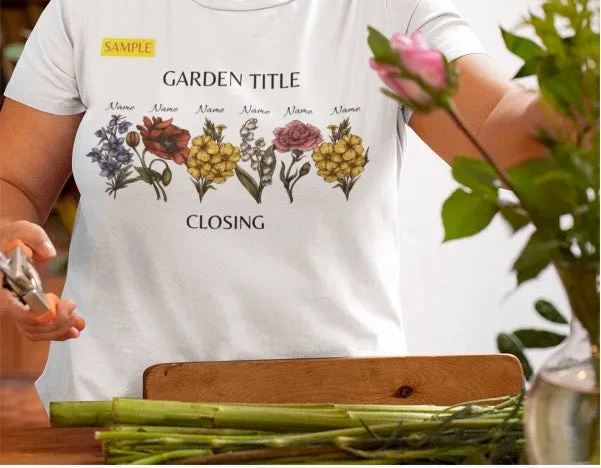 Custom Birth Month Garden T-Shirt