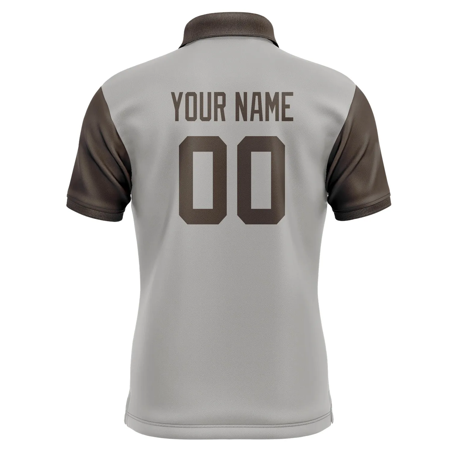 Custom Gray Brown Short-Sleeve Polo Shirt
