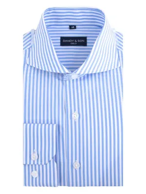 Cutaway Big Blue Stripes Shirt
