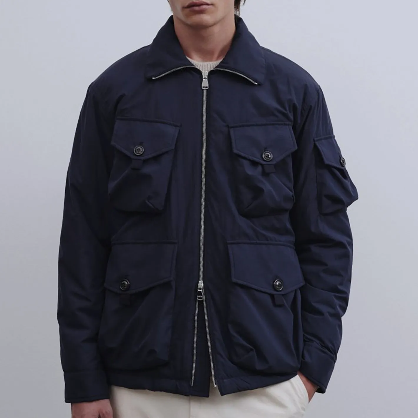 Dark Blue Technical Padded Field Jacket