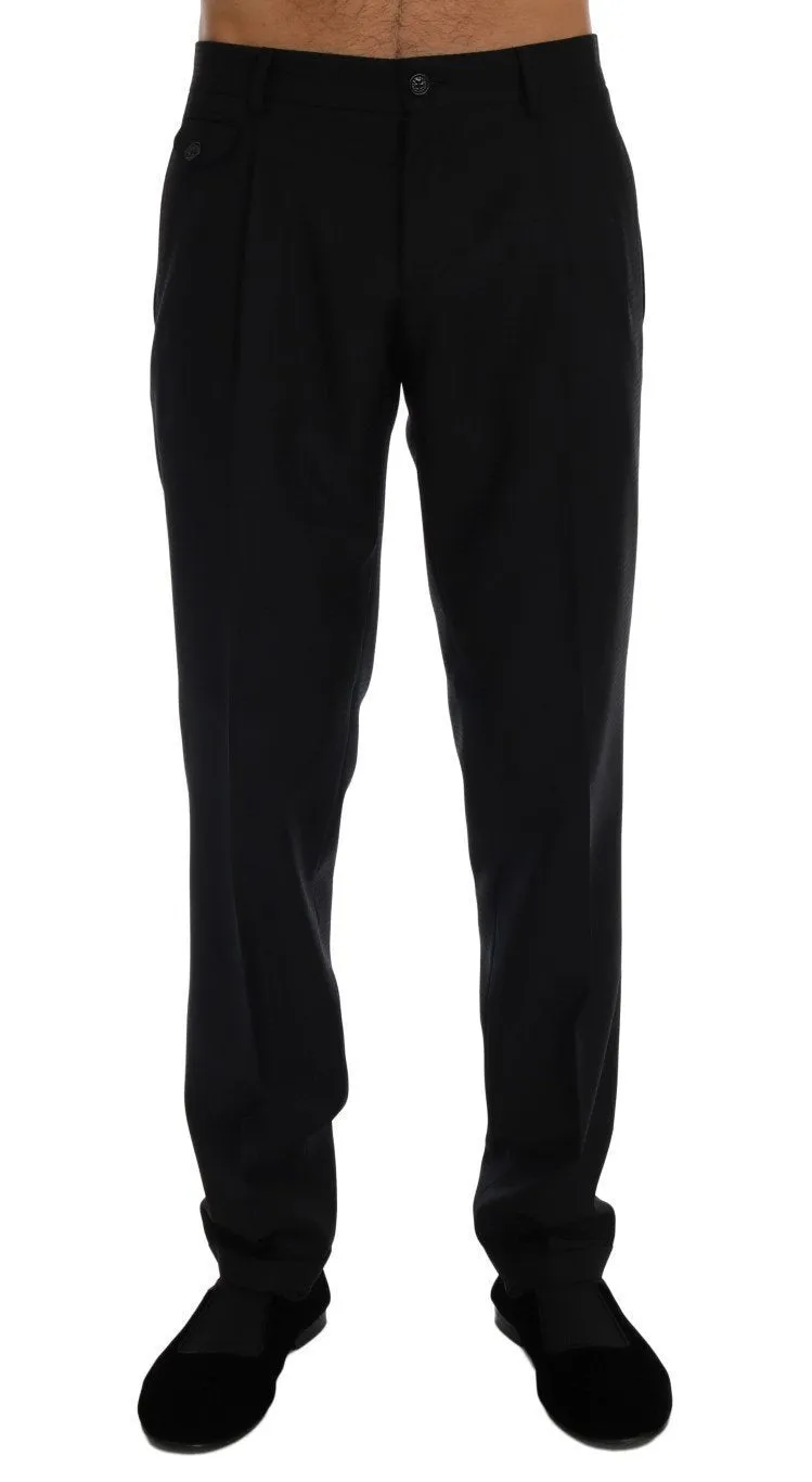 Dark Blue Wool Stretch Pants