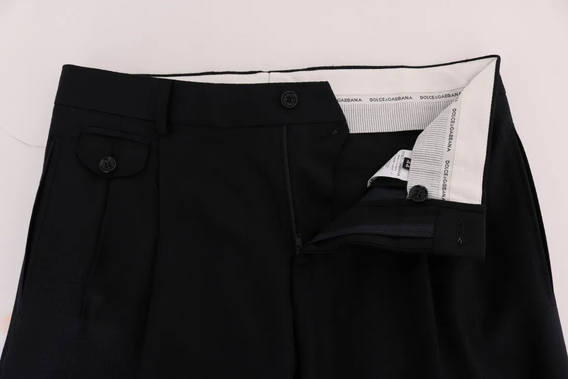 Dark Blue Wool Stretch Pants