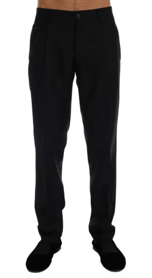 Dark Blue Wool Stretch Pants