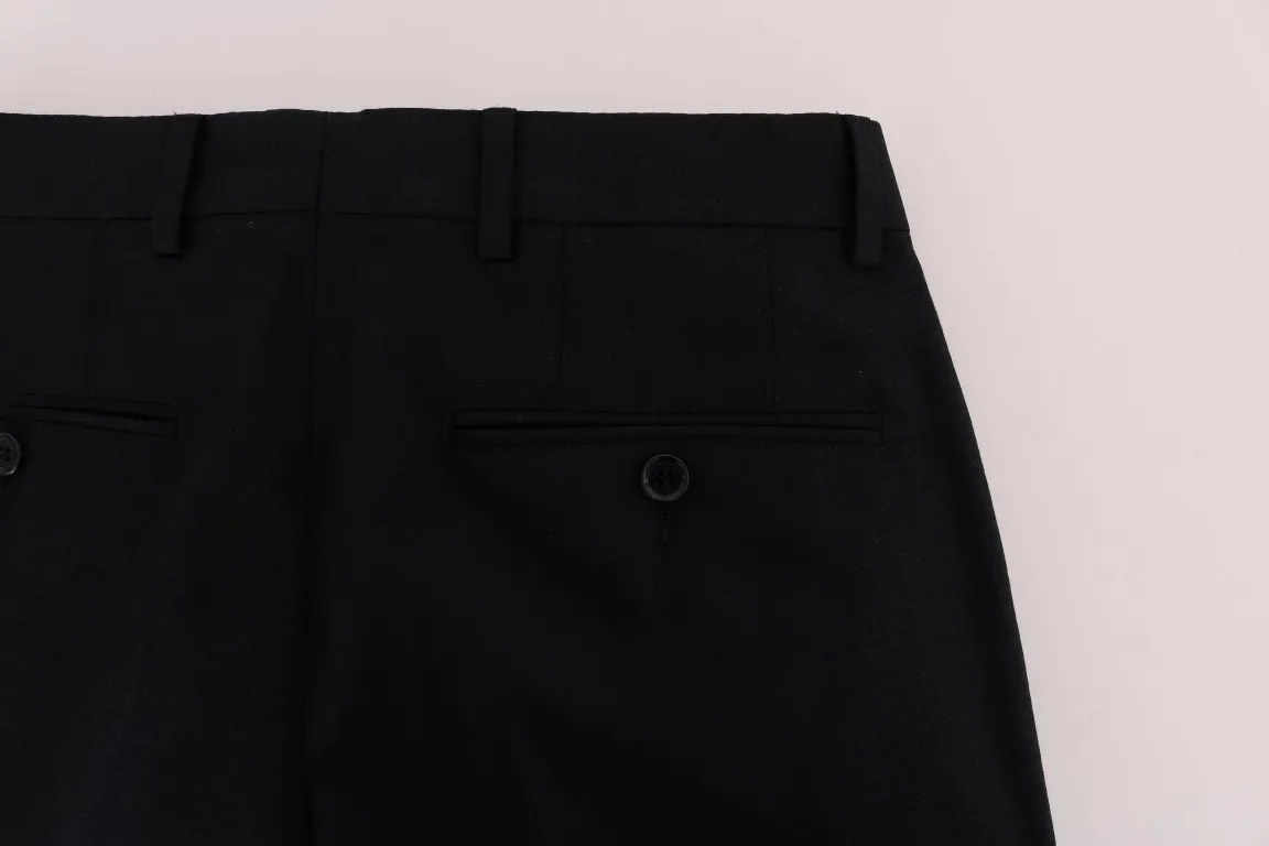 Dark Blue Wool Stretch Pants