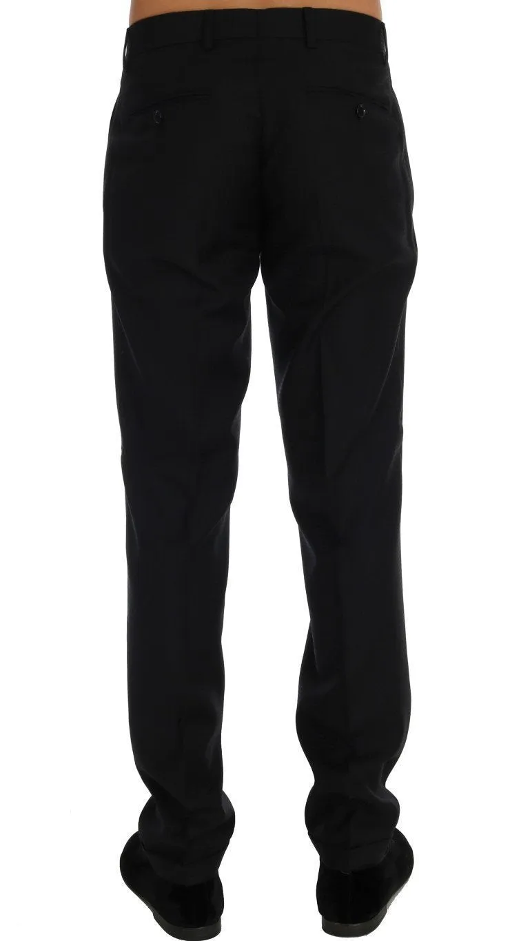 Dark Blue Wool Stretch Pants