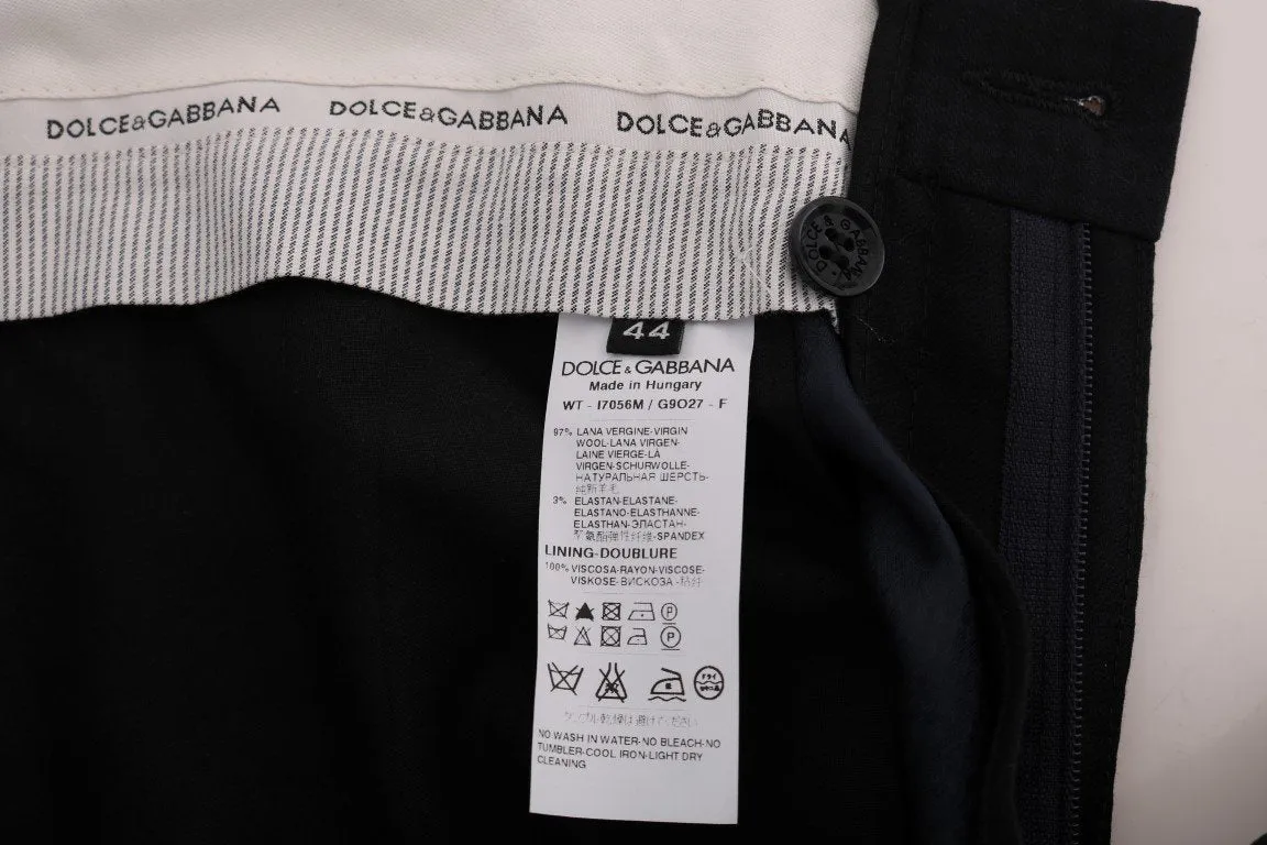 Dark Blue Wool Stretch Pants