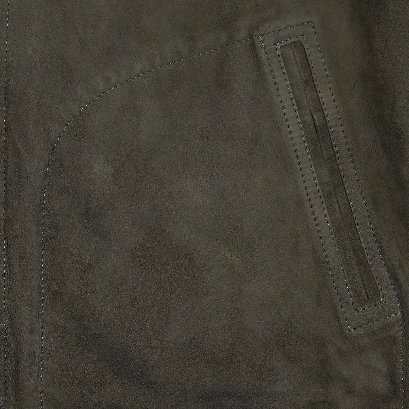 Dark Green Unlined Suede Military Jacket
