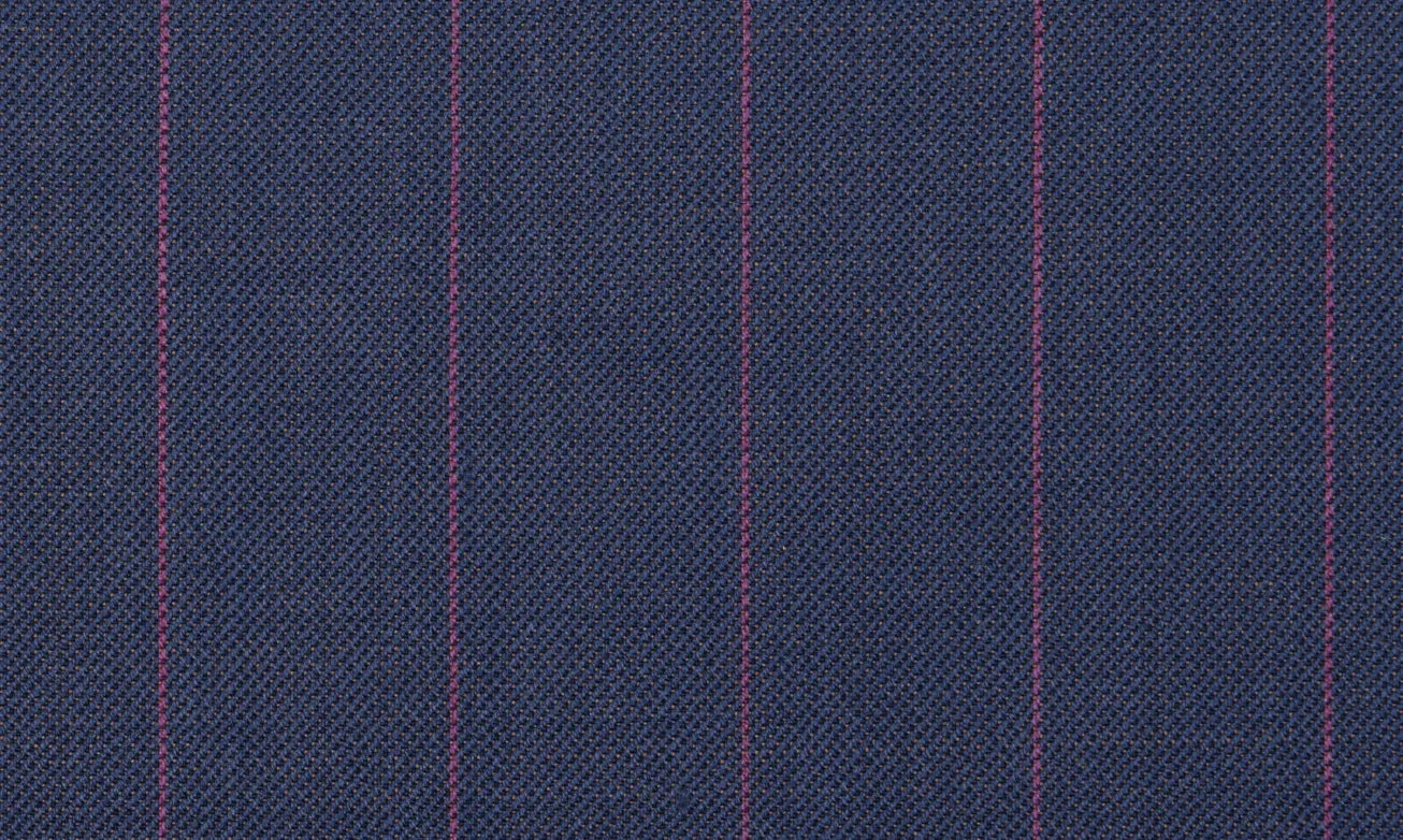 Dark Mauve Blue with Pink Stripe Regular Double Breast Suit