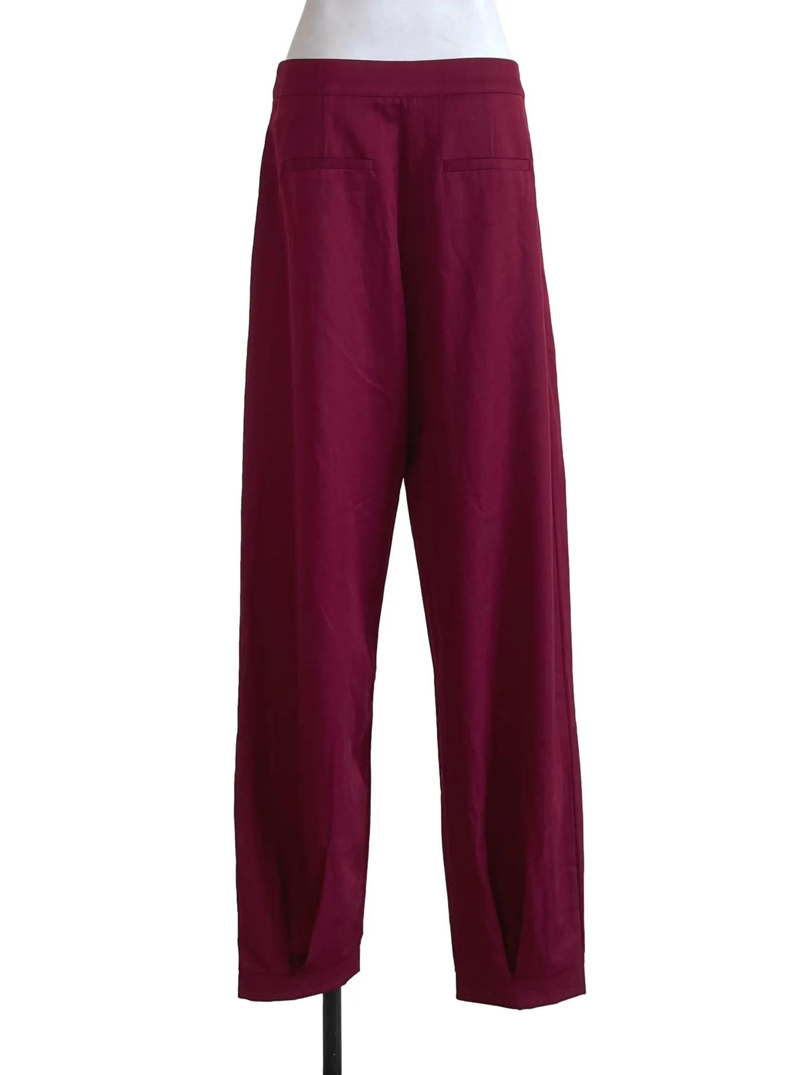 Dark Red Tapered Pants