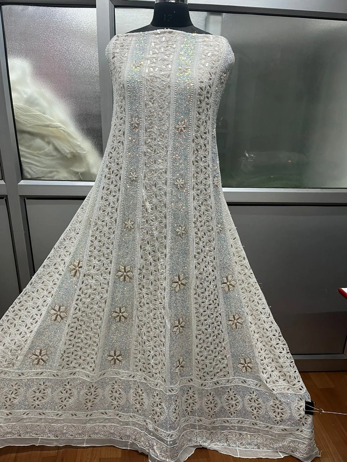 Designer Pure Georgette Handwork Chikankari Anarkali Suit