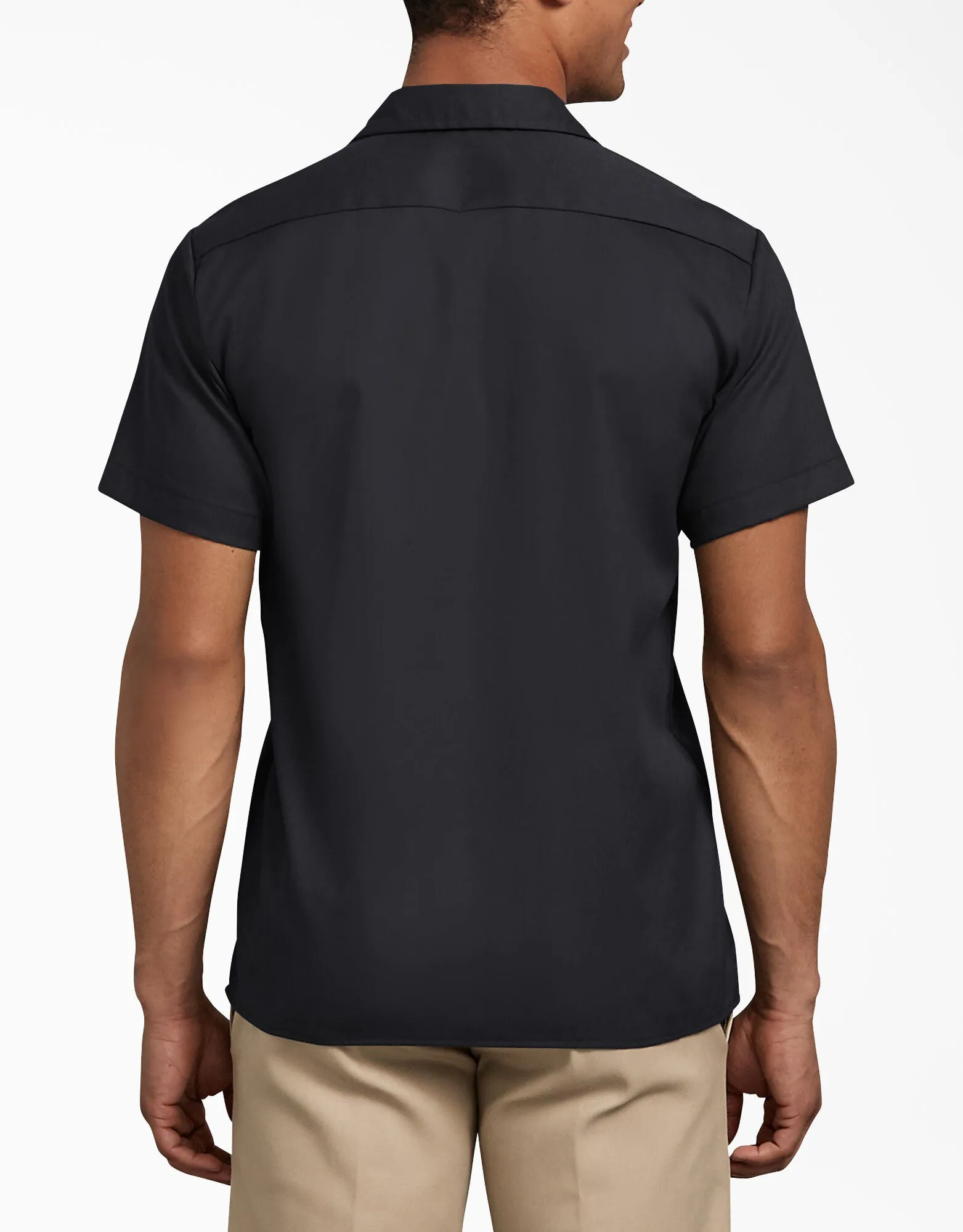Dickies Men's Flex Slim Fit Short Sleeve Twill Work Shirt - Black
