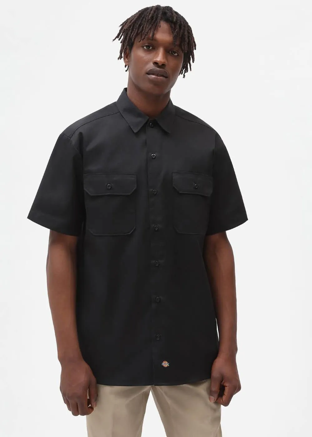 Dickies Mens Short Sleeve Work Shirt Black