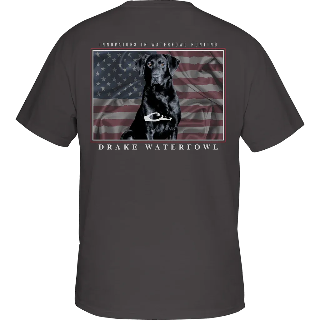 DRAKE AMERICANA LAB T- SHIRT - STEEL GREY