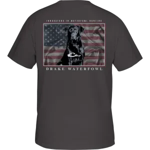 DRAKE AMERICANA LAB T- SHIRT - STEEL GREY
