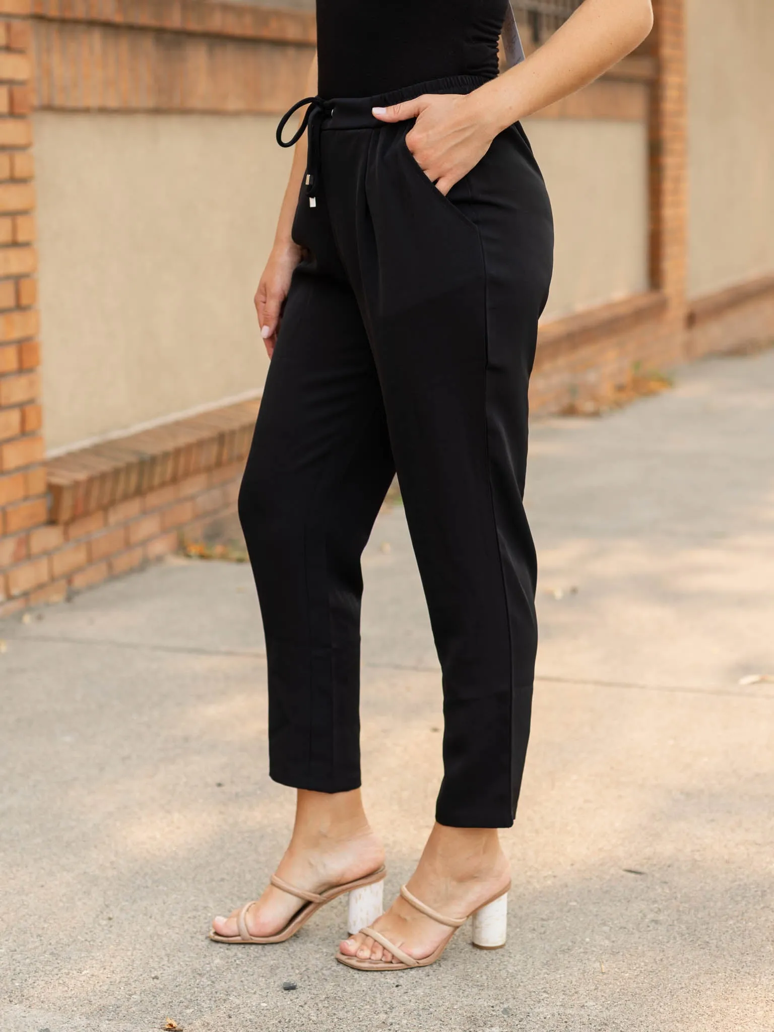 Drawstring Woven Solid Pant