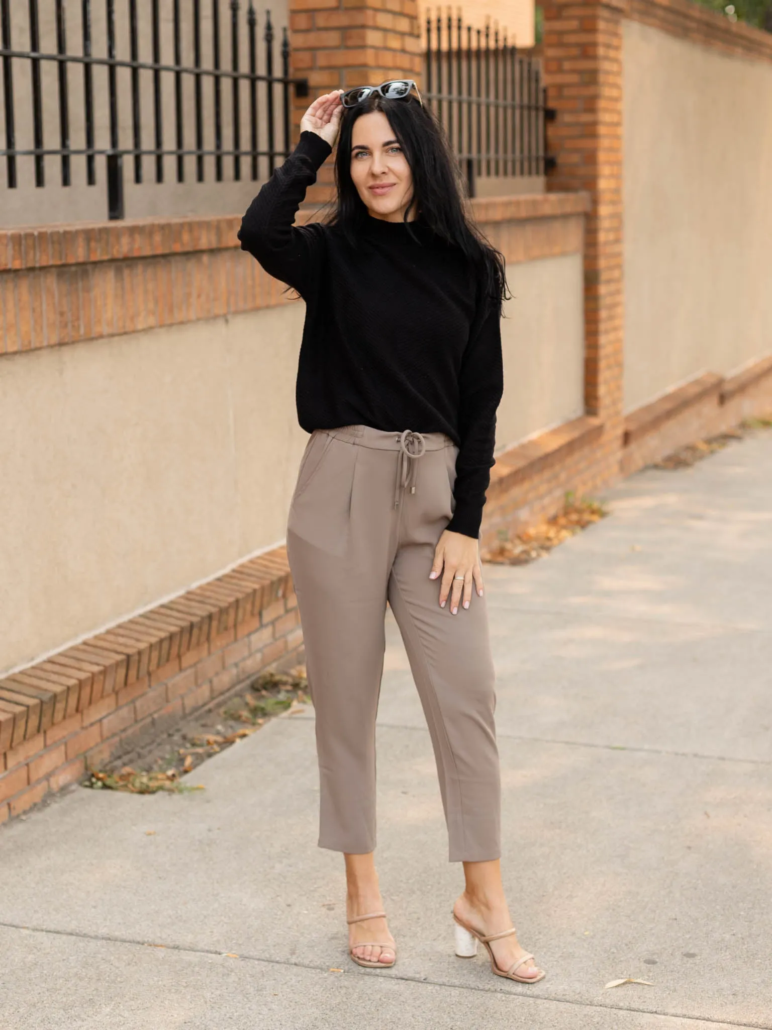 Drawstring Woven Solid Pant
