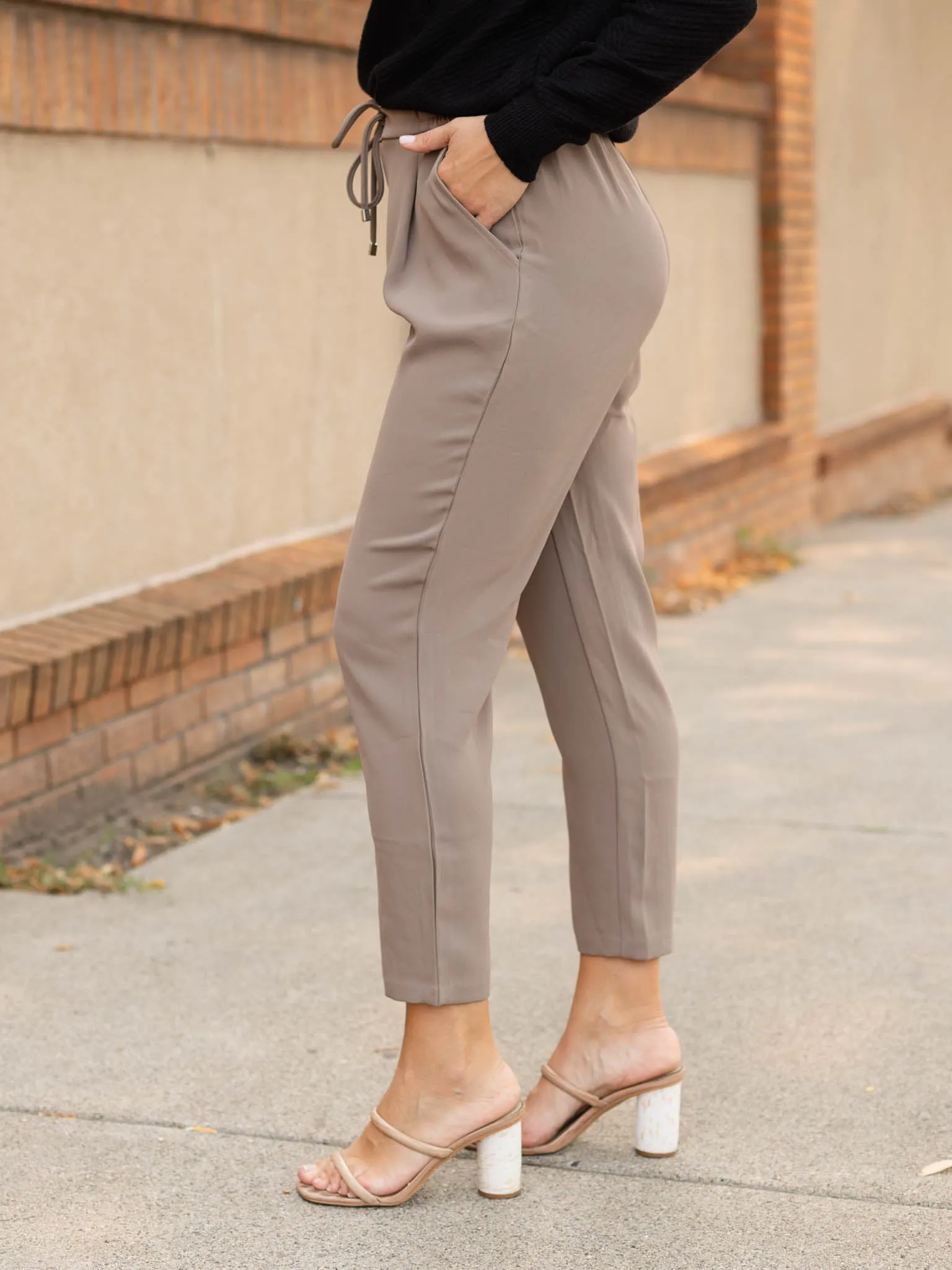 Drawstring Woven Solid Pant