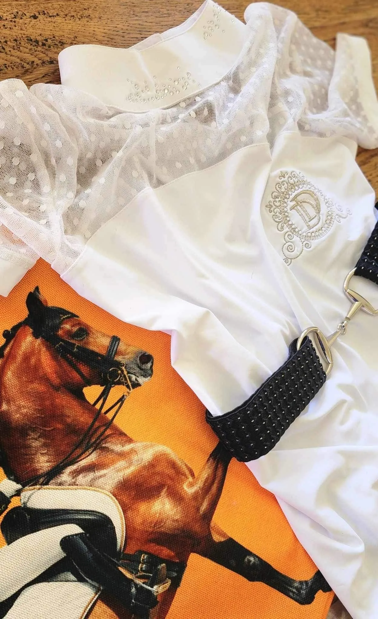 Dressage Show Shirt With Added Crystal Details designed by The Dressage Diva