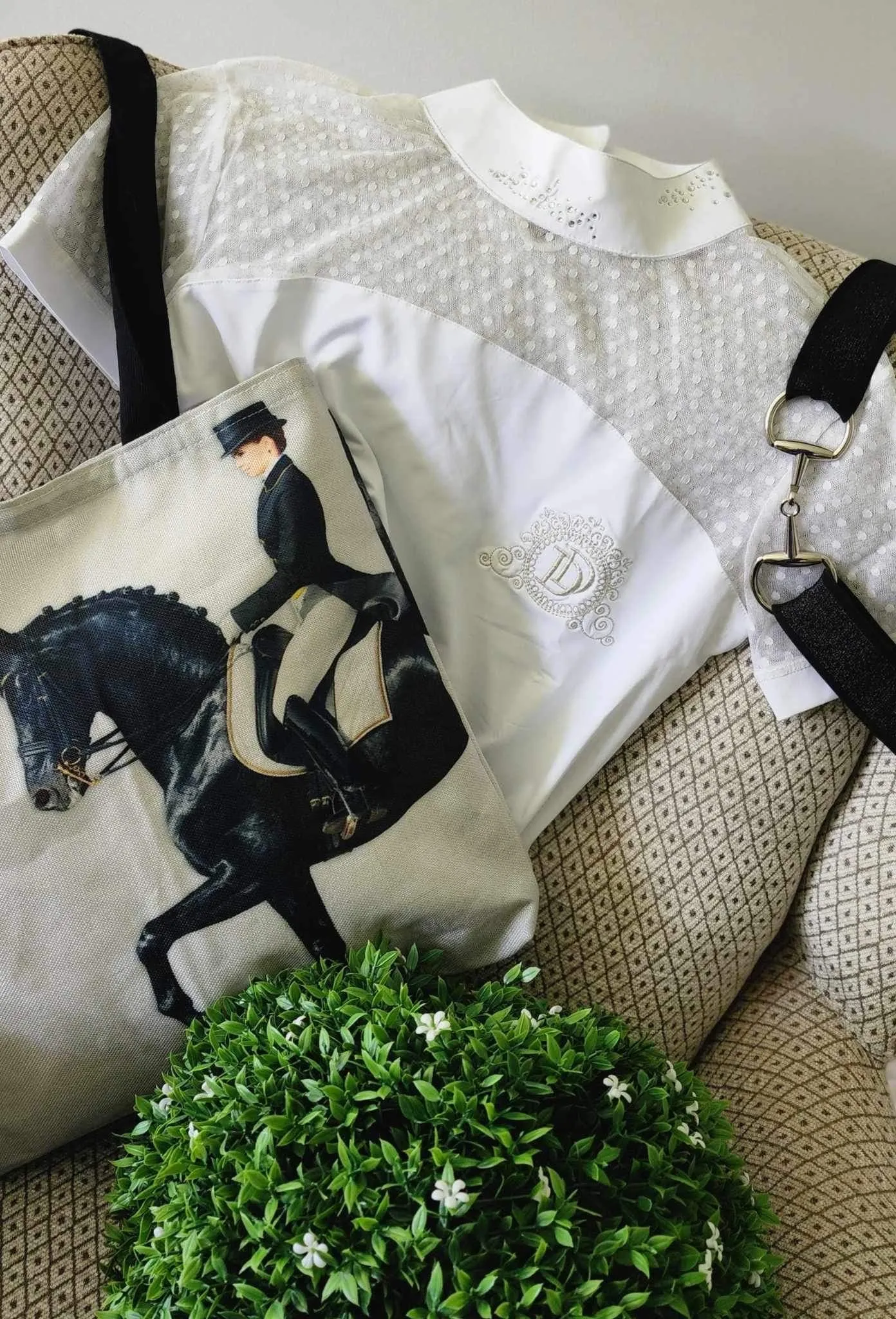 Dressage Show Shirt With Added Crystal Details designed by The Dressage Diva