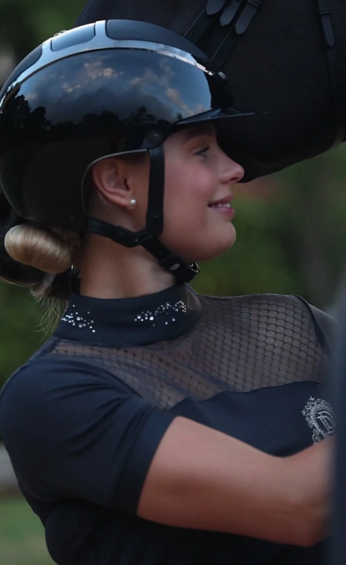 Dressage Show Shirt With Added Crystal Details designed by The Dressage Diva
