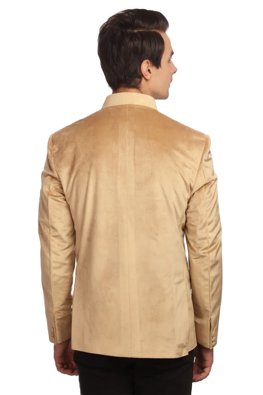 Dust-Free Cotton Velvet Gold Bandhgala