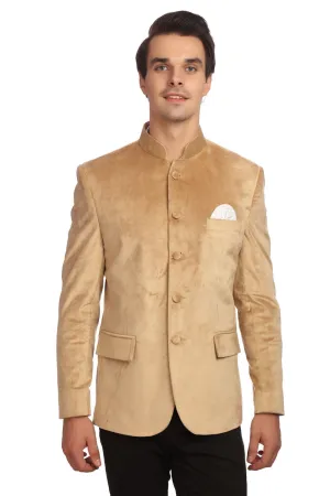 Dust-Free Cotton Velvet Gold Bandhgala