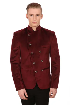 Dust Free Velvet Red Bandhgala
