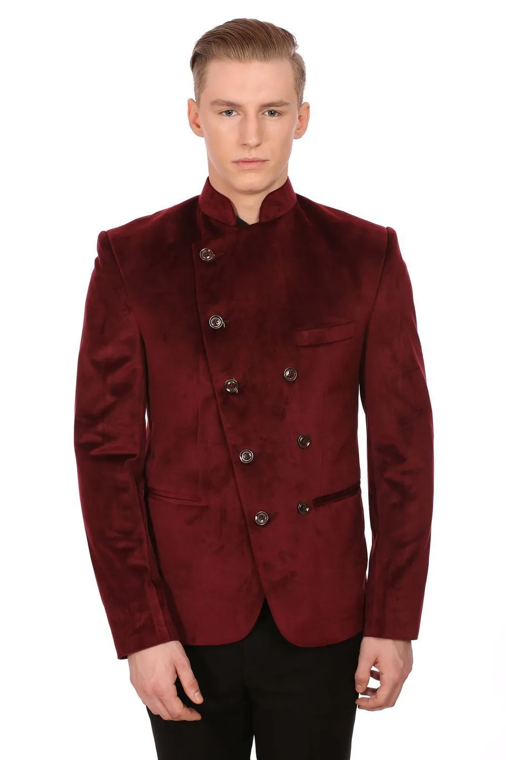 Dust Free Velvet Red Bandhgala