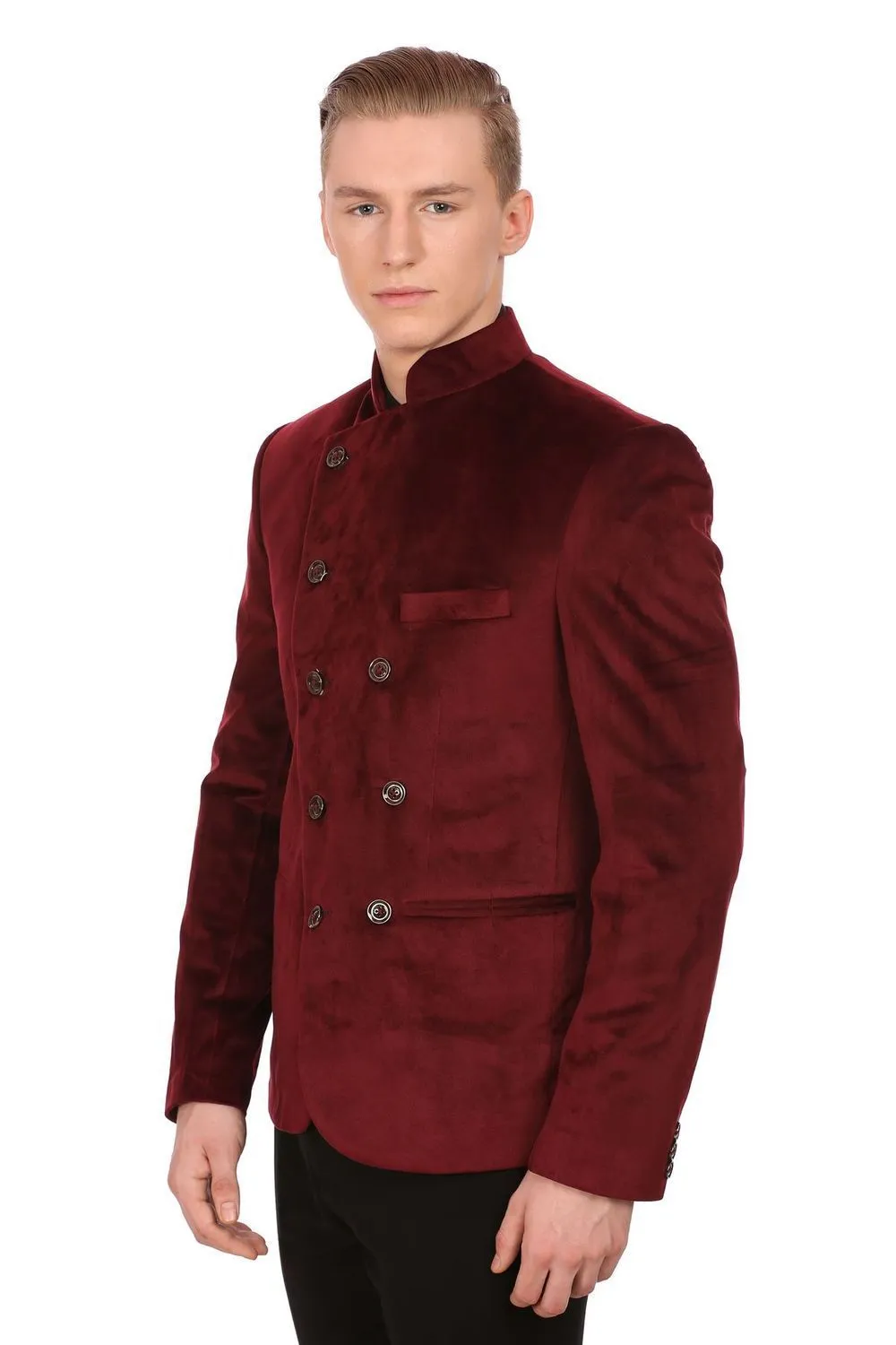 Dust Free Velvet Red Bandhgala