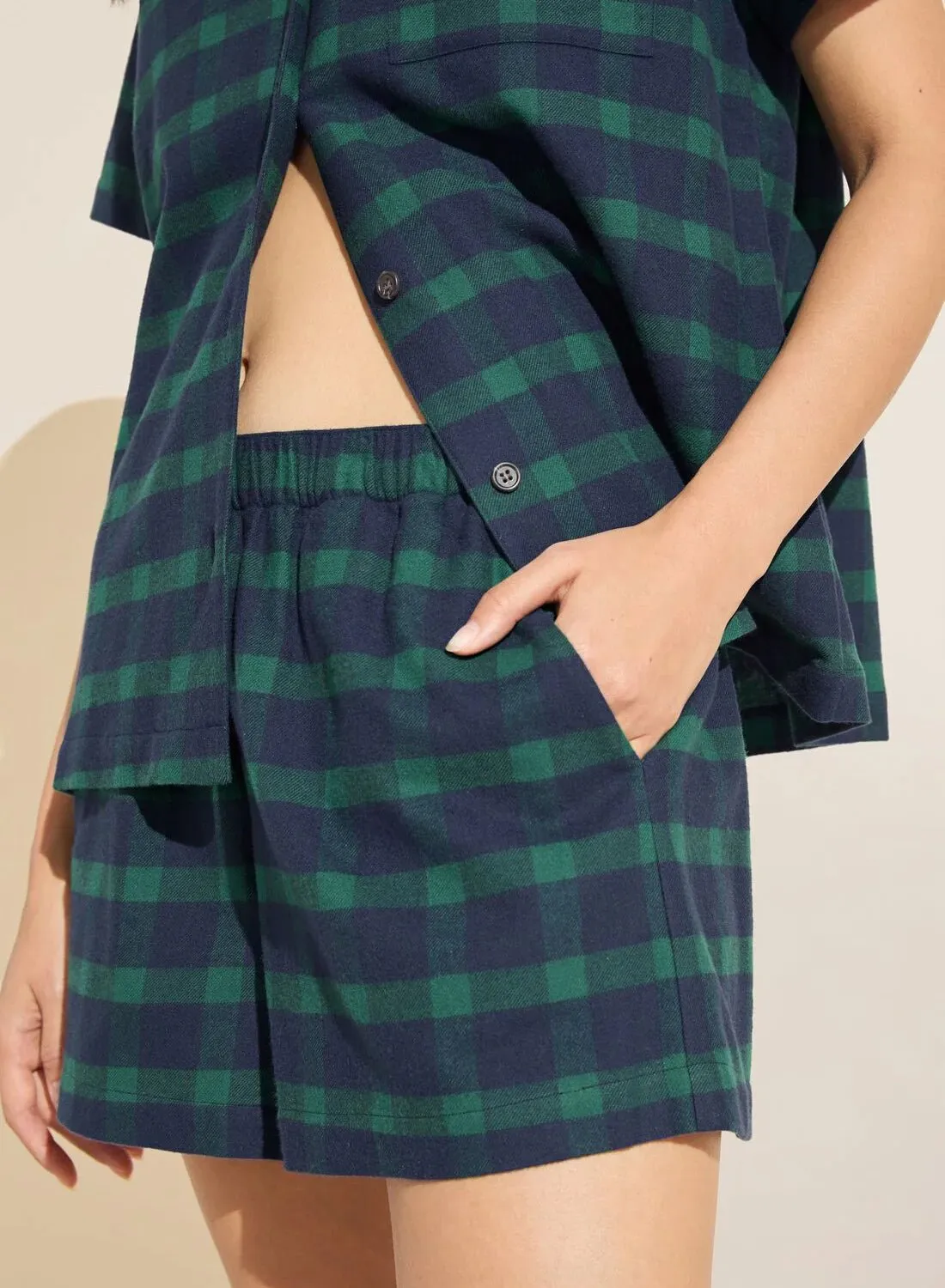 Eberjey Flannel Short PJ Set