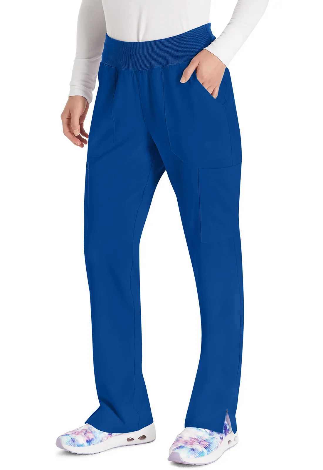 EDS Essentials DK005 Natural Rise Tapered Leg Pull-On Pants Galaxy Blue