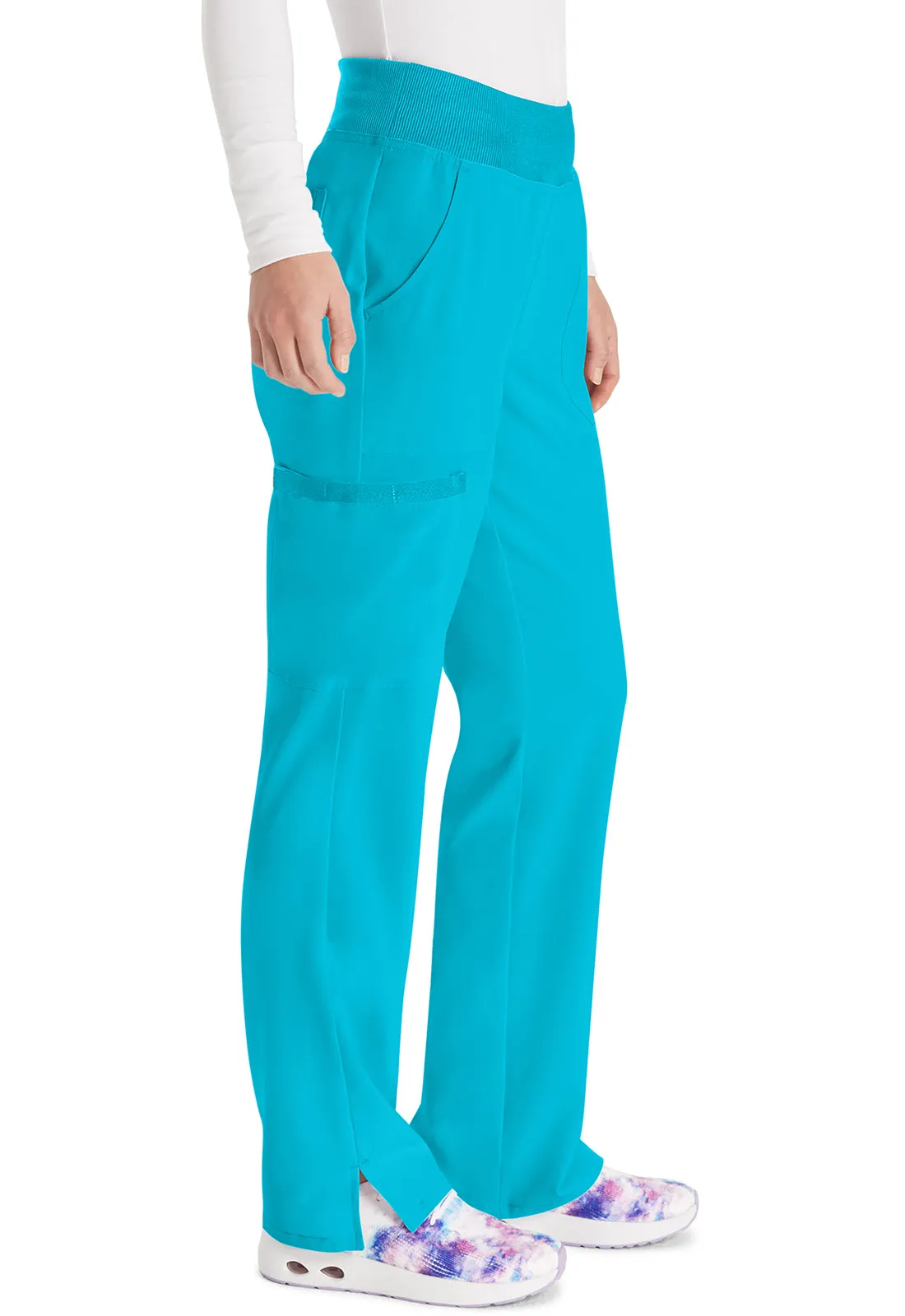 EDS Essentials DK005 Natural Rise Tapered Leg Pull-On Pants Turquoise