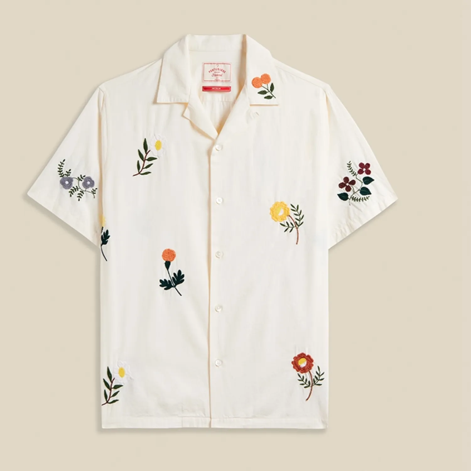 Embroidery Flowers SS Cotton Shirt