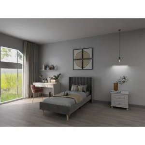 Eriksay Low Profile Upholstered Platform Bed with Wingback Headboard Wade Logan® Color: Dark Gray Velvet Size: Twin
