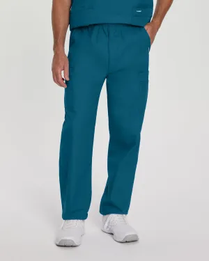 Essentials 8555 Men's Cargo Scrub Pants Caribbean