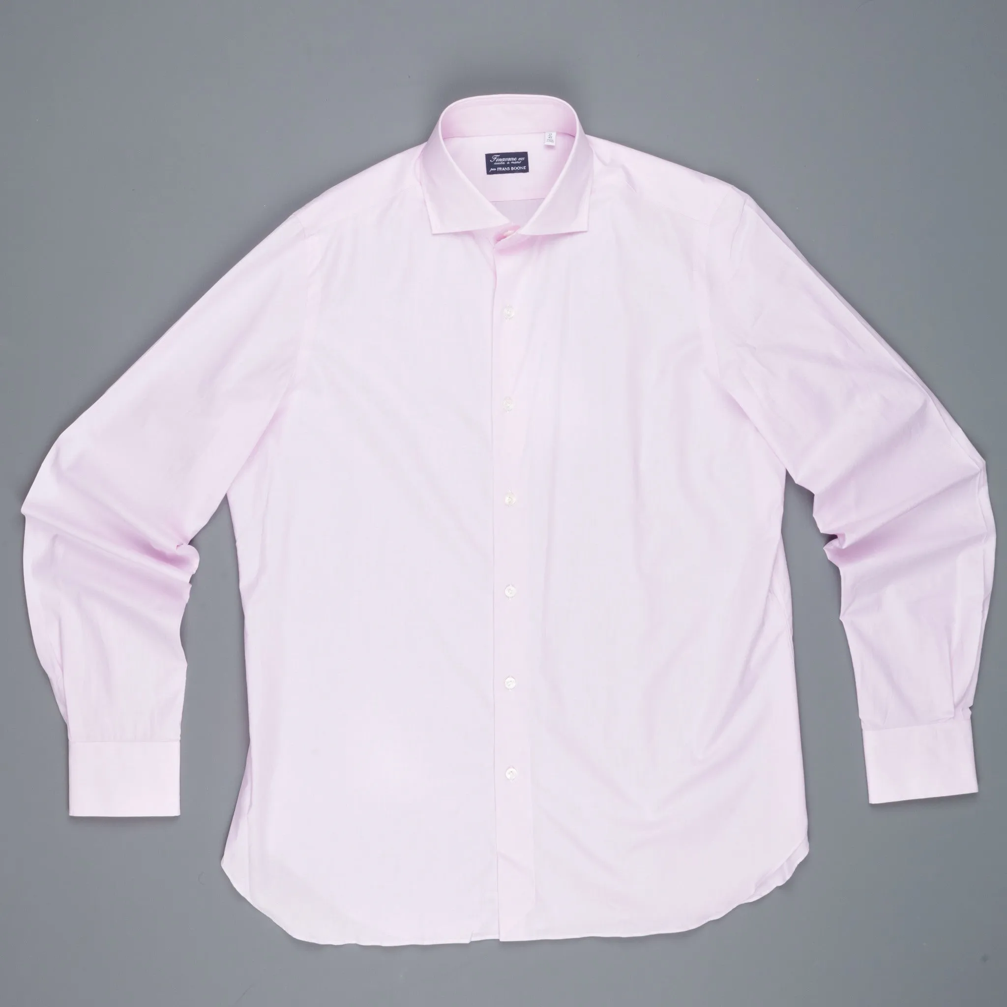 Finamore Napoli shirt pink hairline Collo Eduardo