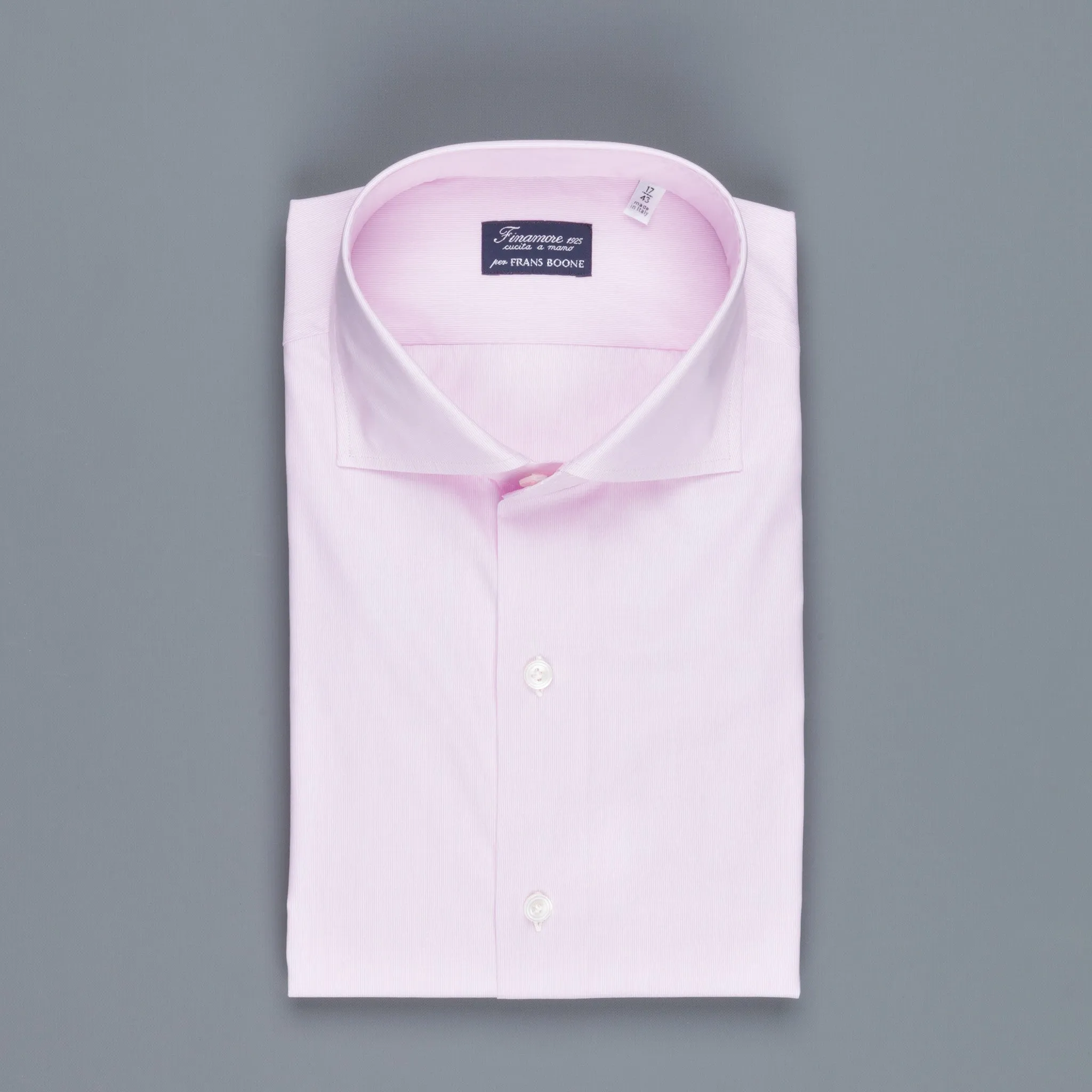 Finamore Napoli shirt pink hairline Collo Eduardo