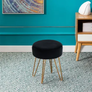 Foerster Iron Vanity Stool Mercer41 Color: Black