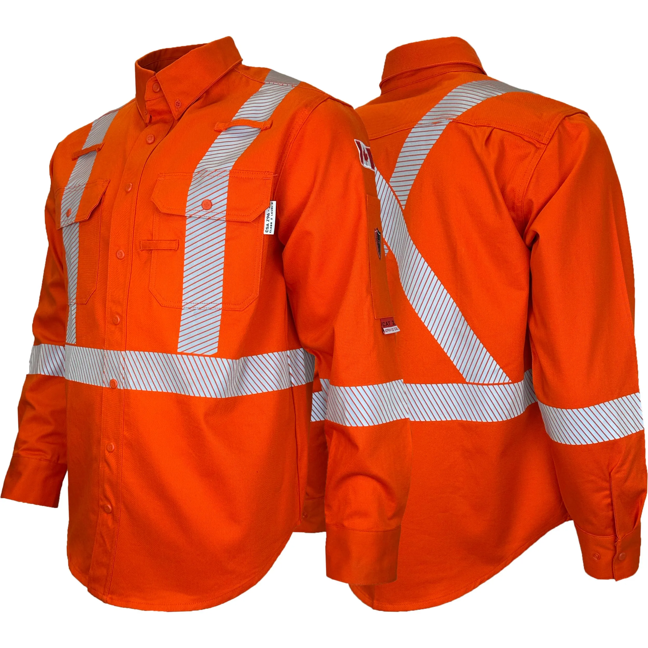 FR / Arc Flash Work Shirts w/Segmented Striping by Atlas Workwear - Style 404