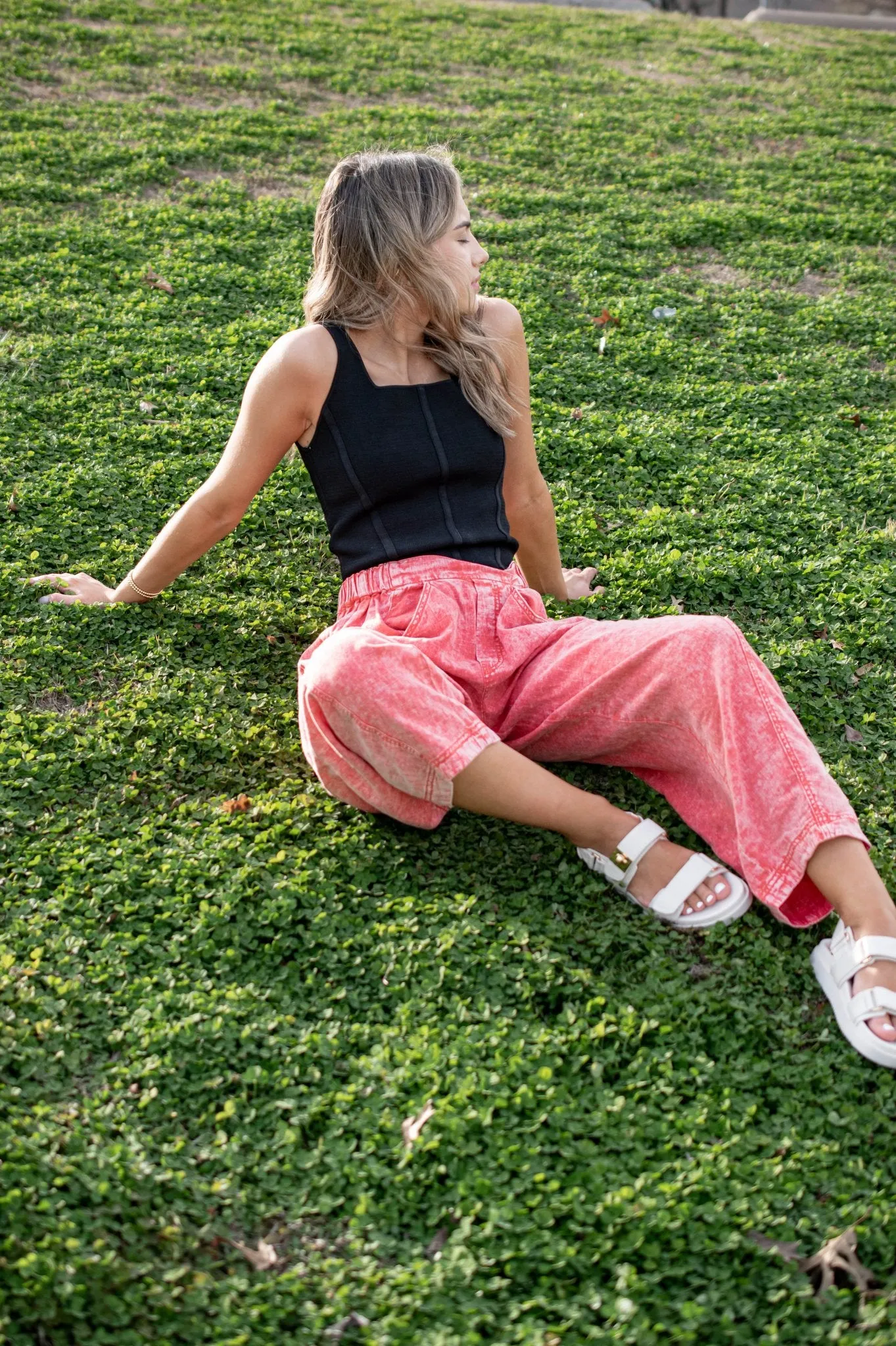 Free People: High Road Pull On Barrel in Mandarin Red
