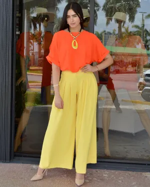 Free Yourself  Palazzo Pants Ligth Yellow