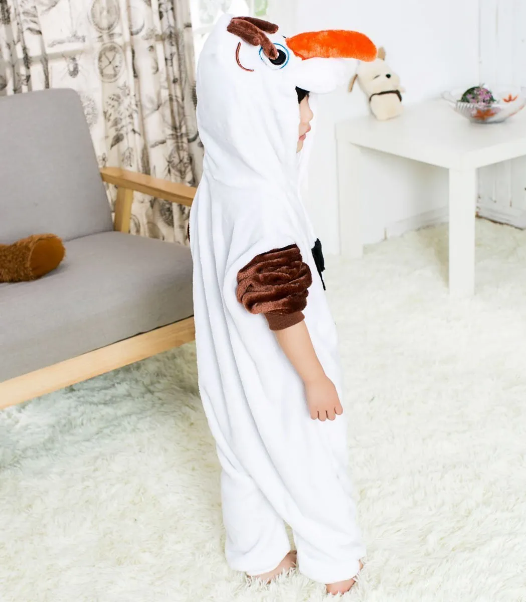 Frozen Olaf Snowman Kids Kigurumi Onesies Pajamas Costume