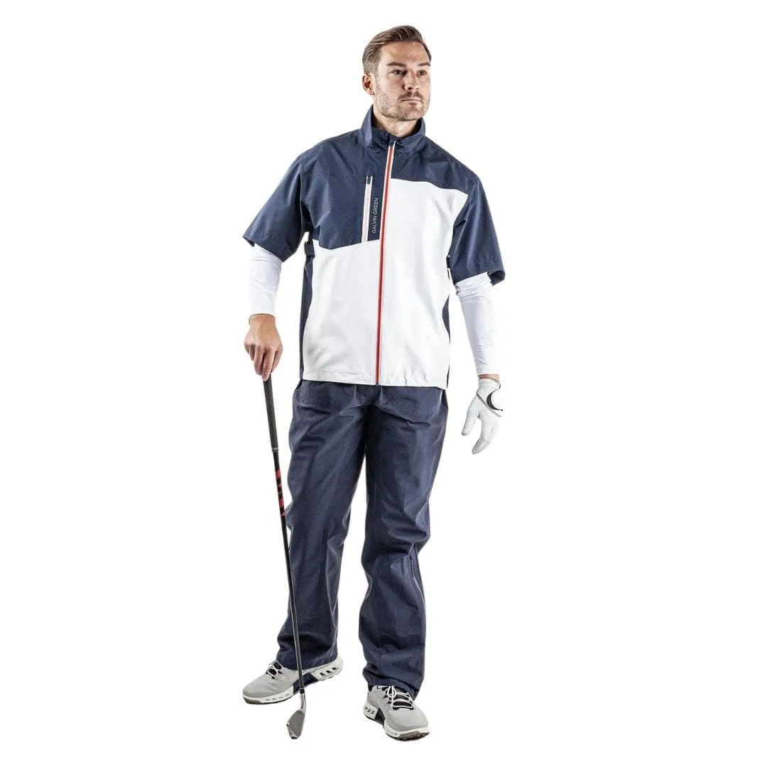 Galvin Green Axl Short Sleeve Waterproof Golf Jacket (White/Navy/Orange)