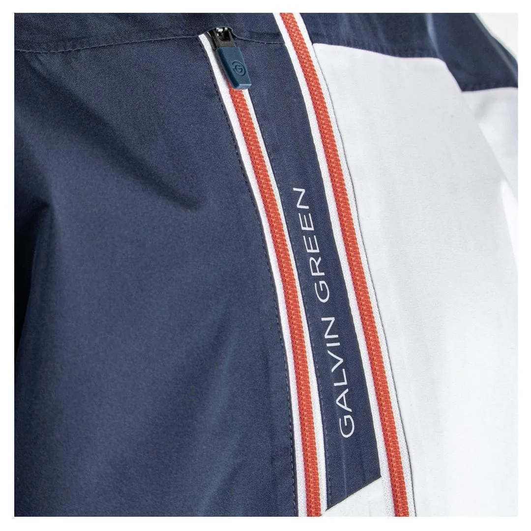 Galvin Green Axl Short Sleeve Waterproof Golf Jacket (White/Navy/Orange)