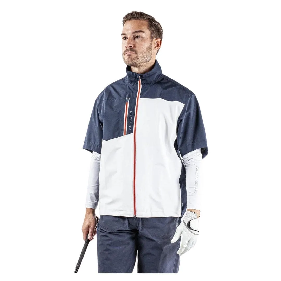 Galvin Green Axl Short Sleeve Waterproof Golf Jacket (White/Navy/Orange)
