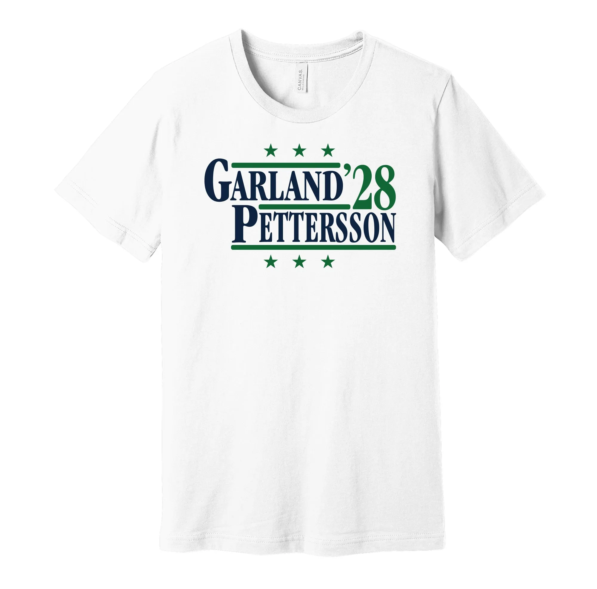 Garland & Pettersson '28 - Vancouver Hockey Political Campaign Parody T-Shirt - Hyper Than Hype Shirts