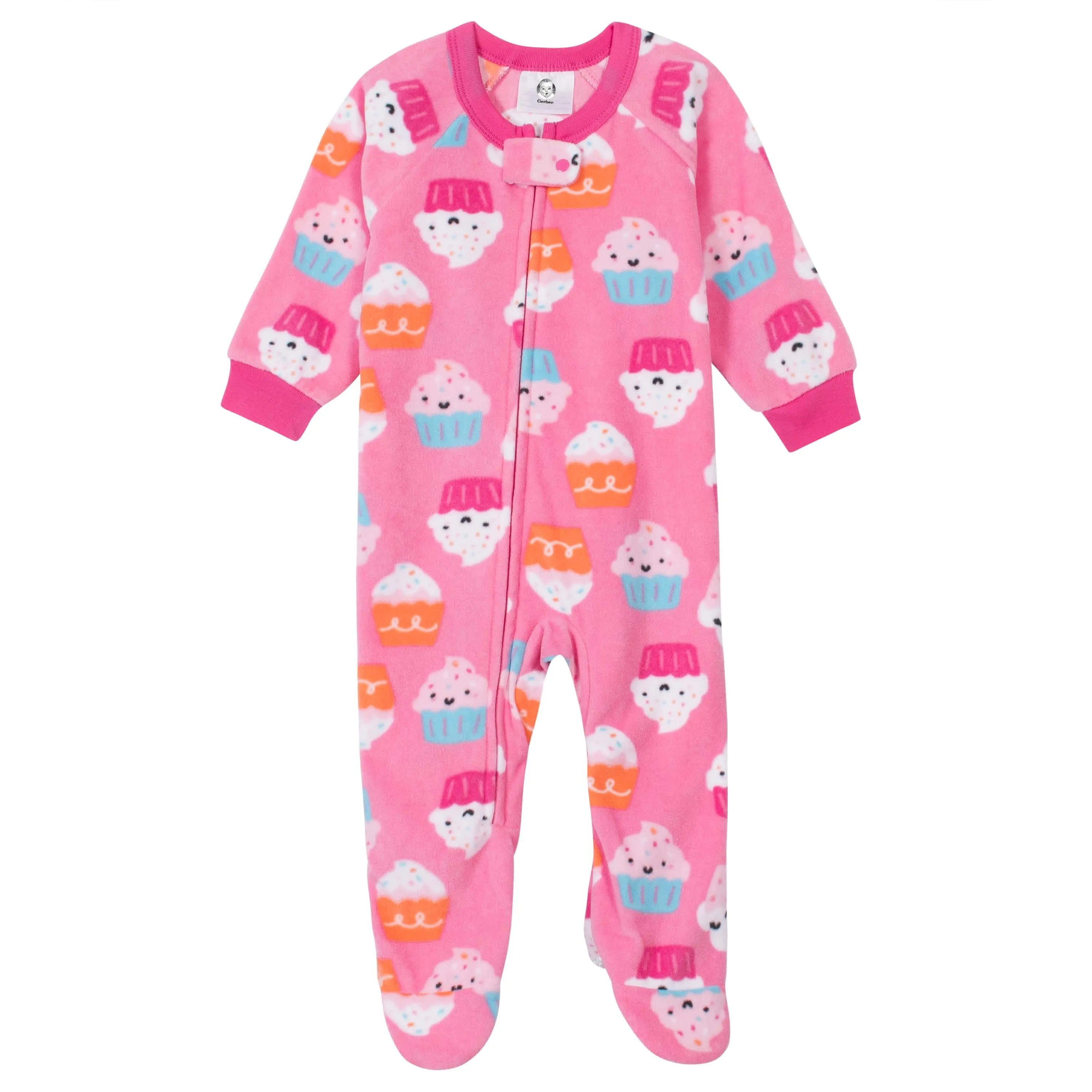 Gerber® 4-Pack Baby Girls Cupcakes & Donuts Fleece Pajamas