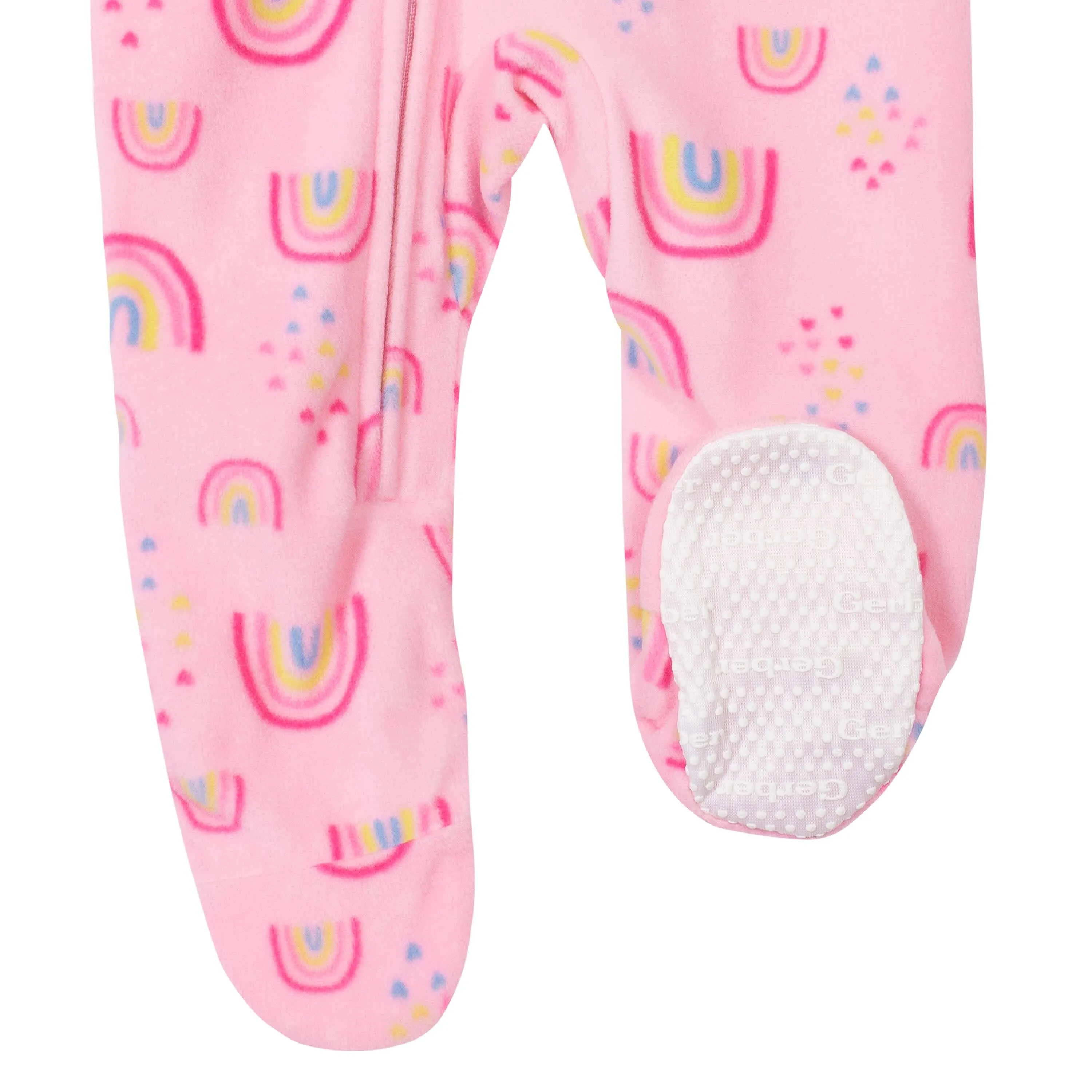 Gerber® 4-Pack Baby Girls Rainbows & Love Fleece Pajamas